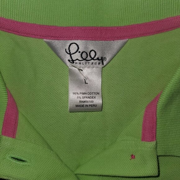 Lilly Pulitzer || Baby Fit Green Polo Top Shirt || Large || EUC - Picture 10 of 12